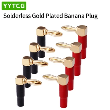 YYTCG 8st rechte Hoek van 90 Graden 4 mm banaanstekker van de Schroef L Type voor de Binding Post Versterkers Video Speaker Adapter Aansluiting