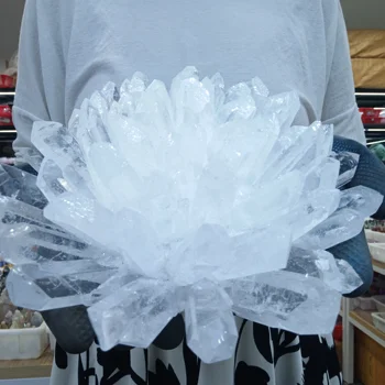 Zeer Grote Natuurlijke Witte Kristal Cluster Kantoor Aan Huis Decoratie Ambachtelijke Cadeaus Reiki Ornamenten