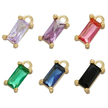 ZHUKOU 2pcs/set kleur: goud Rechthoek Crystal bedels voor doe-het-Handgemaakte Sieraden Oorbellen Hanger Accessoires Groothandel VD902