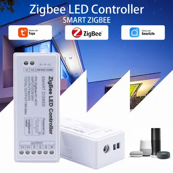 Zigbee Tuya Gateway RGB LED Controller IOS-Android-APP van Alexa en Google Voice Control DIM CCT RGB, RGBW RGBCCT LED Strip Licht 5-24V