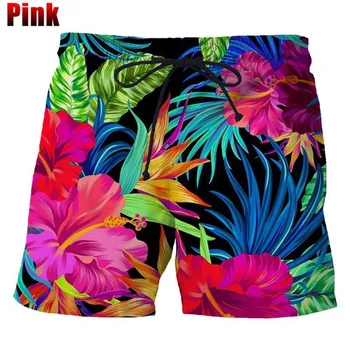 Zomer Hawaiian Beach Shorts sneldrogend 3d-Geprint Palm Motief Zwembroek korte Broek Board Shorts Mannen Grappige Strand Shorts