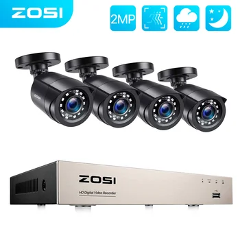 ZOSI 1080P 8CH TVI CCTV Video Surveillance Security Camera Systeem DVR Kit voor Outdoor Indoor Huis met de Visie van de Nacht Waterdicht