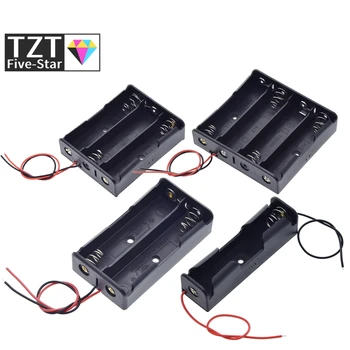 Zwart Plastic 1x 2x 3x 4x 18650 Batterij bewaardoos Geval 1 2 3 4 Slot Manier DIY Batterijen Clip Houder Container Met kabel Pin
