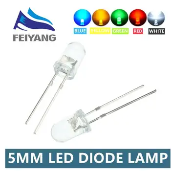 100pcs Super Felle 5mm Ronde UV/ Paarse Led Emitting Diode F5 LED-licht voor de lichten DIY