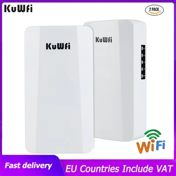 KuWFi Outdoor Router 300Mbps Wireless Wifi Bridge Outdoor P2P 1KM Draadloze Wifi Repeater CPE Met 24V POE-Adapter voor IP-Camera